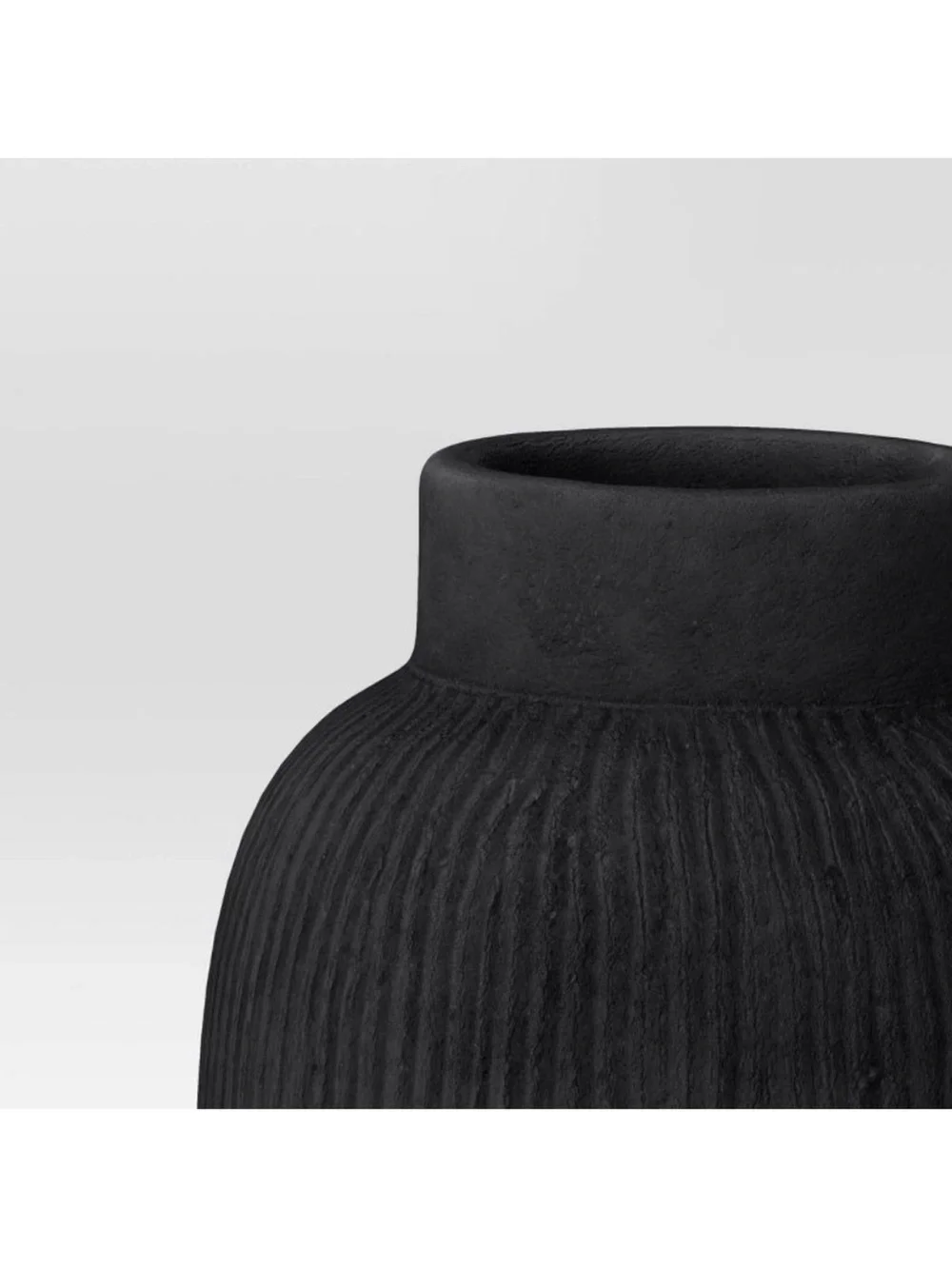 Threshold Tall  Black Ribbed Ceramic Vase- Fall Decor Harvest